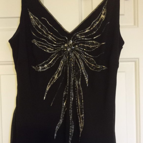Black Dress with Beading, made in Italy - Picture 6 of 7